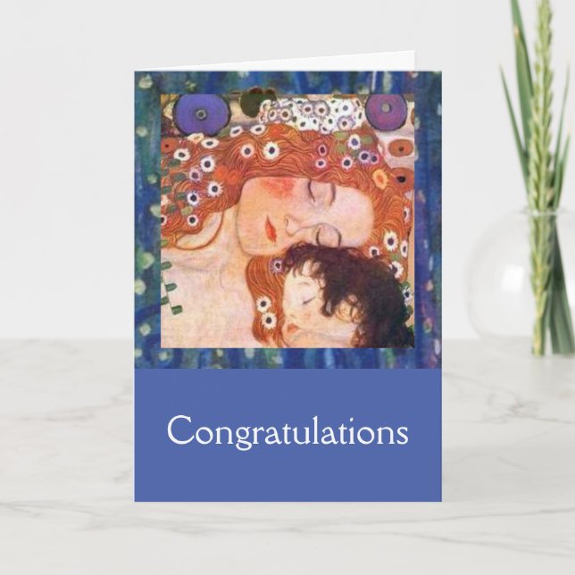 Tarjeta Madre y Niño de Klimt  (Anverso)