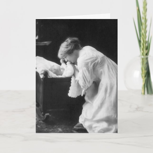 Tarjeta Madre y niño del vintage (Anverso)