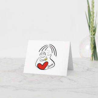 Tarjeta Madre y niño en blanco