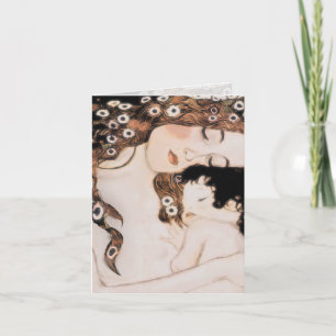 Tarjeta Madre y niño Gustavo Klimt