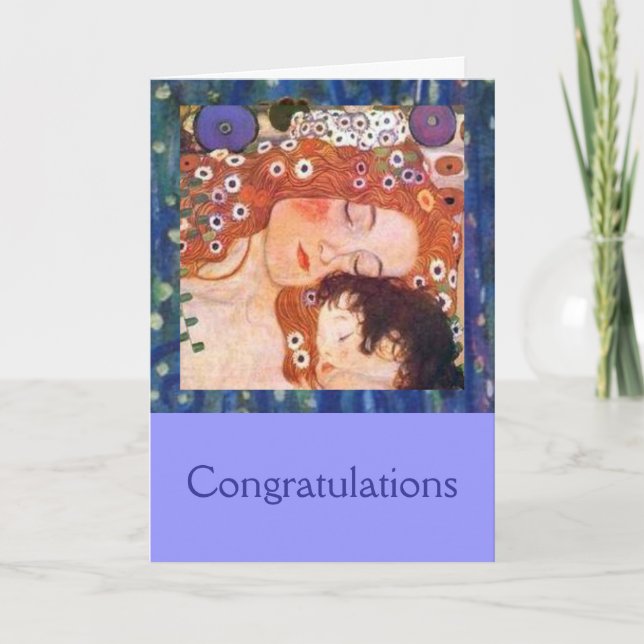 Tarjeta Madre y niño por Klimt (Anverso)
