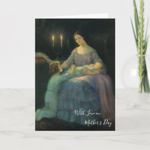 Tarjeta Madre y niños vintage