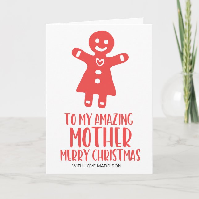 Tarjeta Madres Navidades Rojas y Blancas Asombrosas saluda (Anverso)