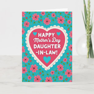 Tarjeta Madres Turquesa Floral