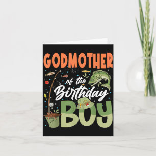 Tarjeta Madrina del cumpleañero Familia de pesca Cumpleaño
