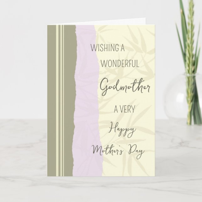 Tarjeta Madrina moderna feliz día de la madre (Anverso)