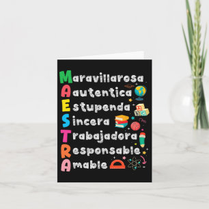 Tarjeta Maestra Acrónimo Español Profesor De Vuelta A La E