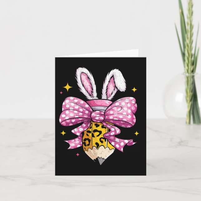 Tarjeta Maestra amamantada Cute Coquette Bow Bunny Easter  (Anverso)