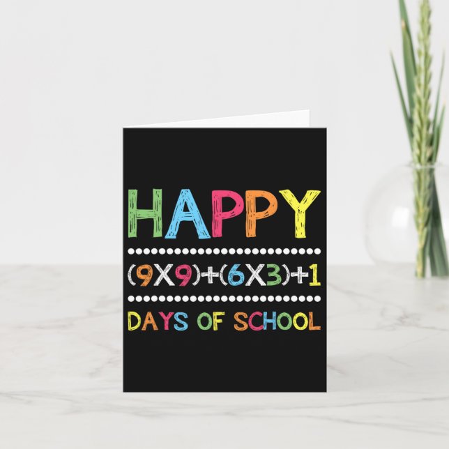 Tarjeta Maestra de 100 días de escuela de matemáticas (Anverso)