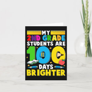 Tarjeta Maestra de 2º Grado 100 días más brillante 100 día