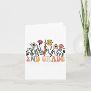 Tarjeta Maestra de 2do Grado Flor Silvestre Floral Regreso