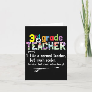 Tarjeta Maestra De 3er Grado De Vuelta Al Regalo Escolar D