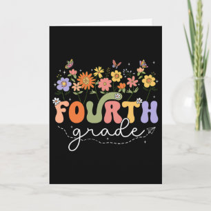 Tarjeta Maestra de 4º grado cuarto grado Wildflower Ck a l