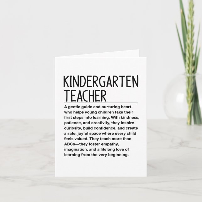 Tarjeta Maestra de kindergarten (Anverso)
