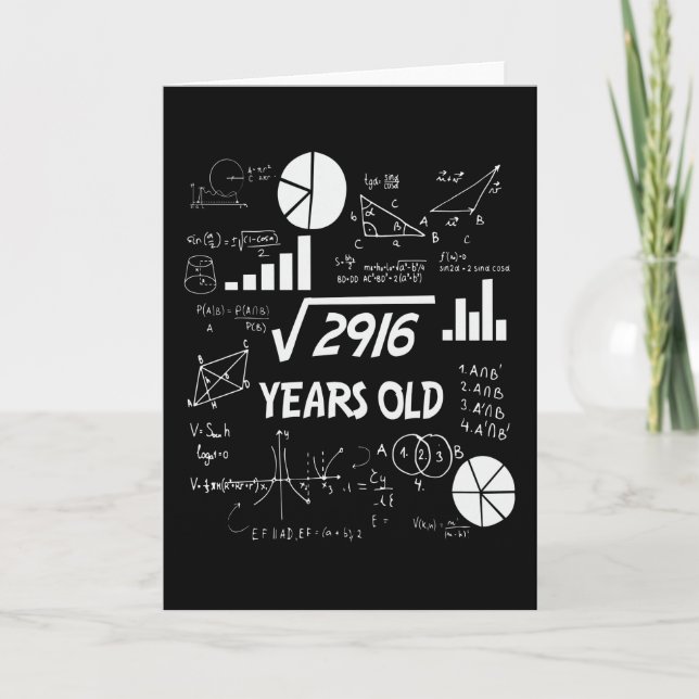 Tarjeta Maestra de matemáticas de cumpleaños a los 54 años (Anverso)