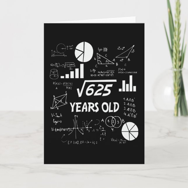 Tarjeta Maestra de matemáticas de cumpleaños de 25 años de (Anverso)