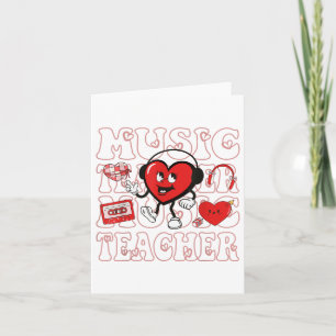Tarjeta Maestra de música retro Día de San Valentín se bur