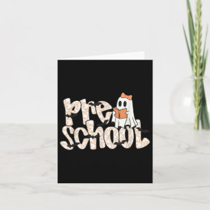 Tarjeta Maestra de preescolar Halloween Fantasma Profesora