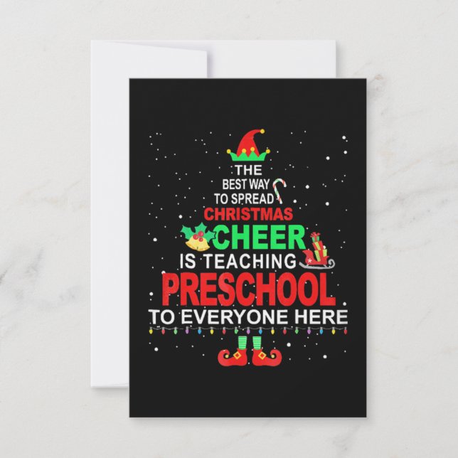Tarjeta Maestra de preescolar Navidad (Anverso)