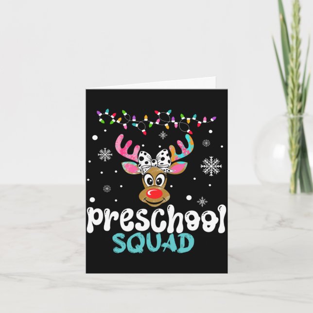 Tarjeta Maestra de preescolar navidad equipo de preescolar (Anverso)