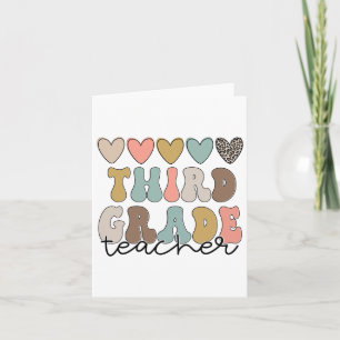 Tarjeta Maestra De Tercer Grado Retro Primer Día De La Esc