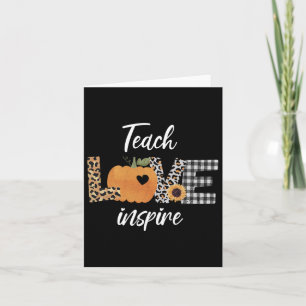 Tarjeta Maestra Enseñar Amor Inspire Caer Calabaza de Otoñ