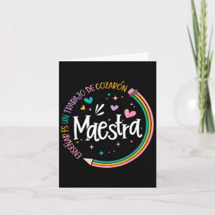 Tarjeta Maestra Española De Vuelta A La Escuela El Primer