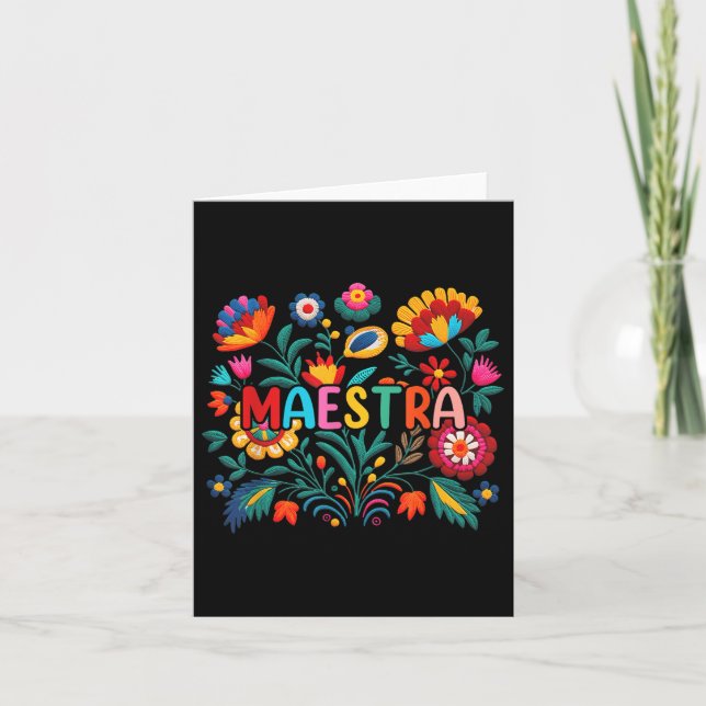Tarjeta Maestra Flores Maestra Española Cinco De Mayo Funn (Anverso)