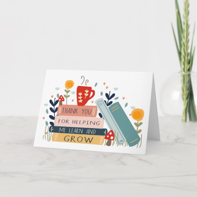 Tarjeta Maestra Gracias Por Ayudarme a Crecer, Amante de l (Anverso)