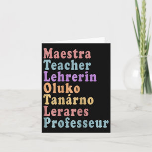 Tarjeta Maestra Maestra - Nombres de profesores en diferen