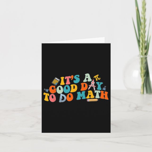 Tarjeta Maestra matemática es un buen día para hacer math  (Anverso)