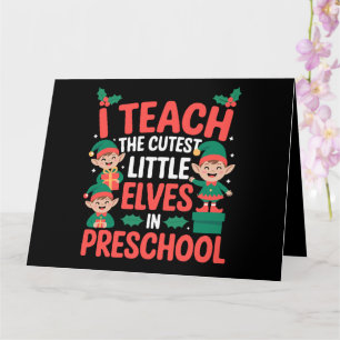 Tarjeta Maestra Navidad Enseño Duendes Más Lindos Preescol