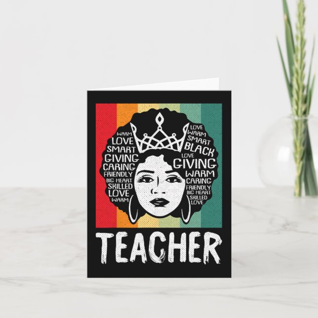 Tarjeta Maestra negra Afro Retro Mes de Historia Negra (Anverso)