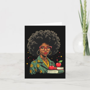 Tarjeta Maestra negra Afro Retro Mes de Historia Negra