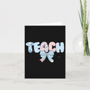 Tarjeta Maestra Preparada Coqueta Floral Enseña Floral Azu