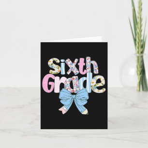 Tarjeta Maestra Preppy Sexto Grado Coquette Floral Azul Pe