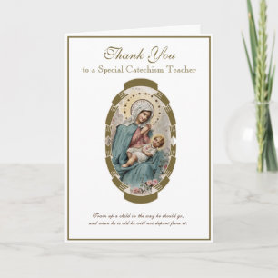 Tarjeta Maestra religiosa de CCD Virgen María Sacerdote Mo