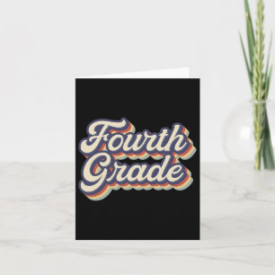 Tarjeta Maestra Retro Vintage de 4º Grado Equipo de Maestr