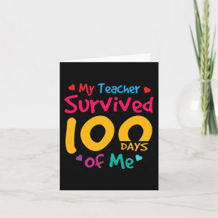 Tarjeta Maestra Sobrevivió A 100 Días De Mí Feliz 100 Día 