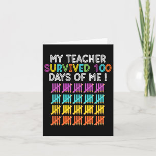 Tarjeta Maestra Sobrevivió A 100 Días De Mí Fun School Pro