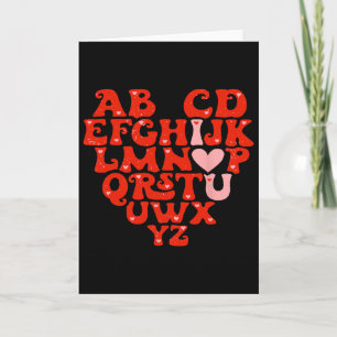 Tarjeta Maestro Abc Alfabeto Te Quiero Corazón Regalos San