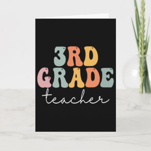 Tarjeta Maestro de 3er grado Retro Groovy Vintage Primer D