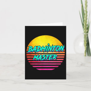 Tarjeta Maestro de Badminton Retro de los años 1980