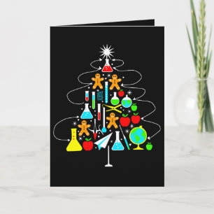 Tarjeta Maestro de Ciencias de Navidad Árbol Química Escue