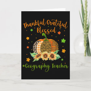 Tarjeta Maestro de Geografía Agradecido Calabaza Girasol A