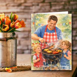 Tarjeta Maestro de la Parrilla Papá Leyenda Día del Padre