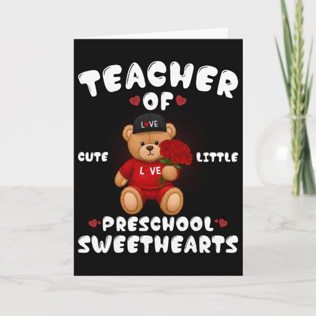 Tarjeta Maestro de preescolar del Día de San Valentín para (Anverso)