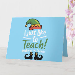 Tarjeta Maestro Divertido Navidad Enseñar es mi Favorito 