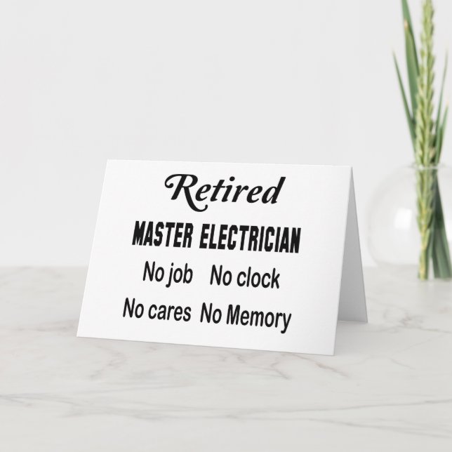 Tarjeta Maestro jubilado Electrista Sin trabajo Sin reloj  (Anverso)