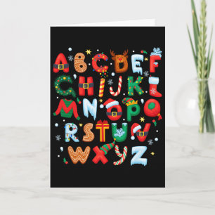 Tarjeta Maestro Navidad Alfabeto Ck Para Escuela Vacacione